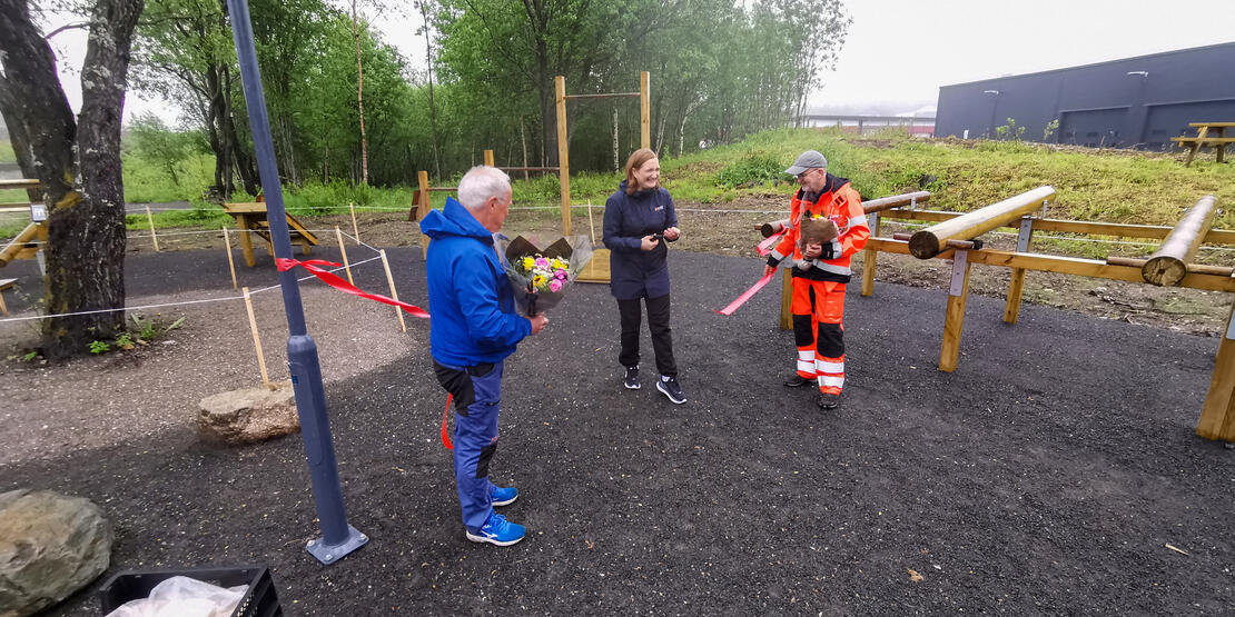 Åpning av ny treningspark på Tverlandet. 