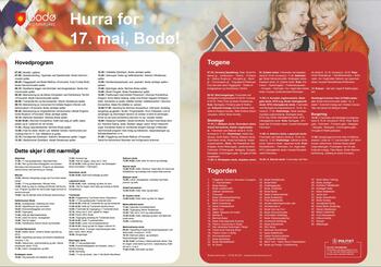 Bildet viser den digitale utgaven av årets 17. mai program for Bodø.