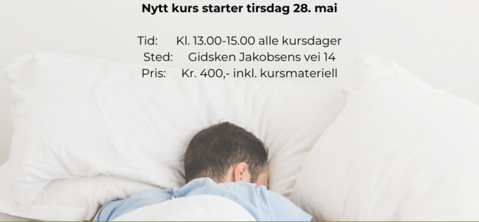 Sliter du med å få sove? Våkner du på natt og får ikke sove? Våkner du for tidlig? Påvirker dette hverdagen? Meld deg på søvnkurs som starter 28. mai 2024