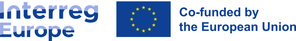 Logoen til Interreg, EU-flagget og teksten: Co-funded by the European Union - Klikk for stort bilde