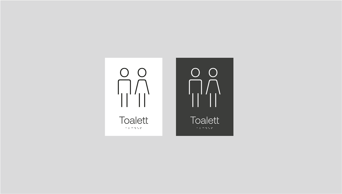 Taktilt skilt - toalett - Klikk for stort bilde